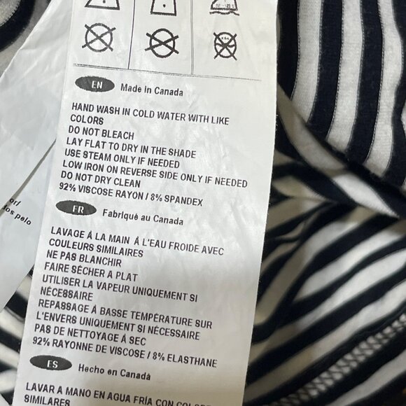 Joseph Ribcoff Side Tie Top Black White Stripe Size 2 Flutter Sleeve - Picture 6 of 7